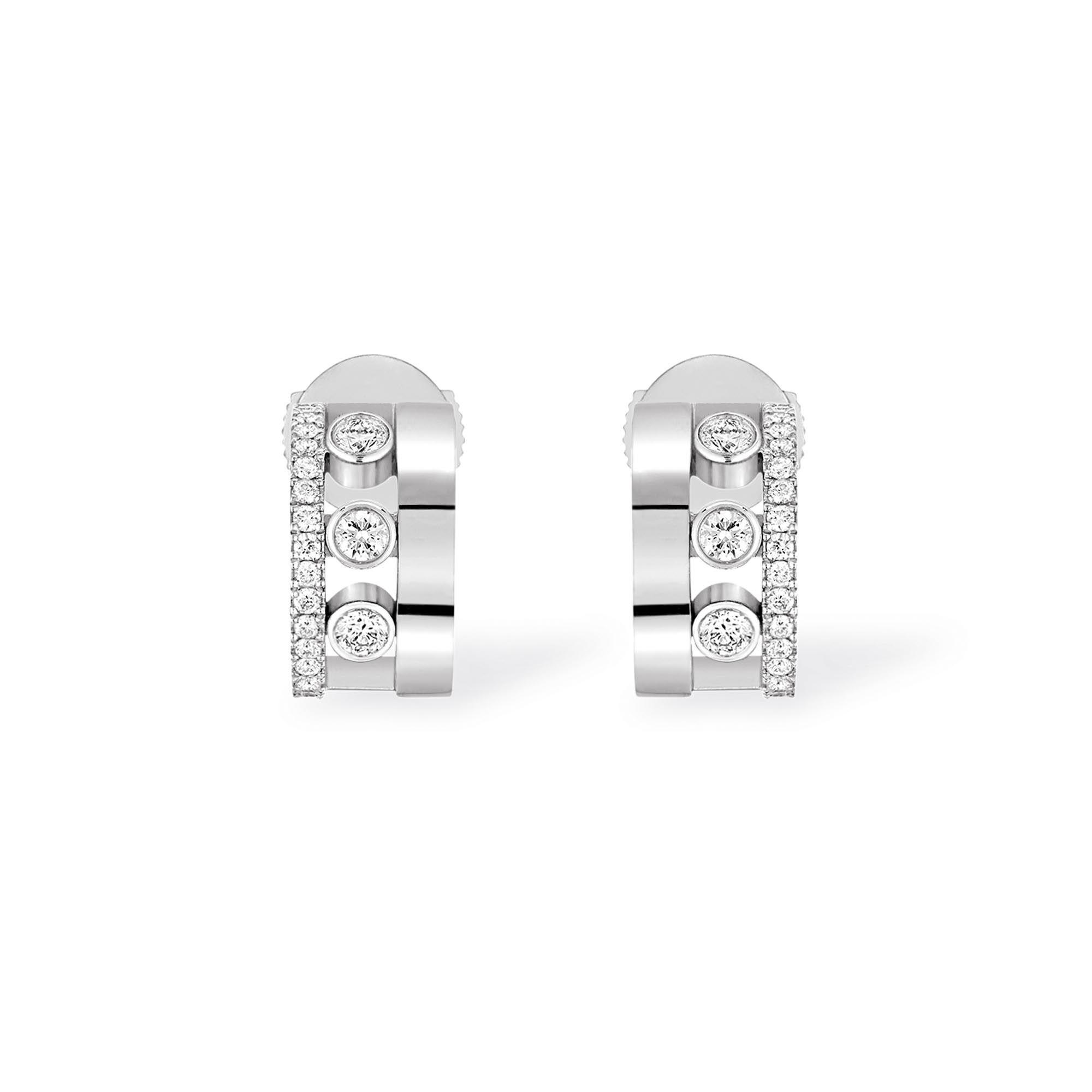 White gold diamond hoop earring on sale